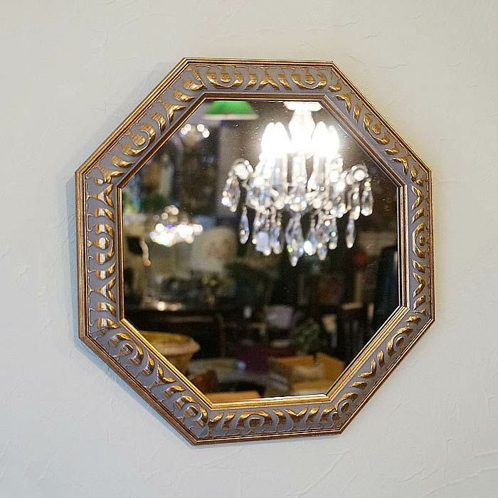 アンティーク 八角ミラー ゴールド Lサイズ Mirror（壁掛け鏡）八角形 鏡 | 輸入家具・雑貨の専門店 e木楽館 【公式】