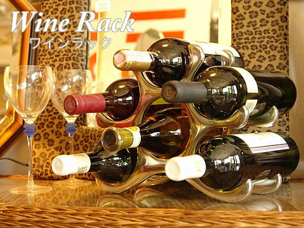 ワインラック WINE RACK アルミダイキャスト製・6本収納可能 | 輸入