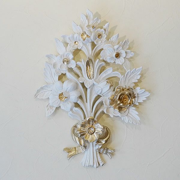 イタリア製 壁掛け 壁飾りレリーフ（花束） イタリア雑貨 イタリア