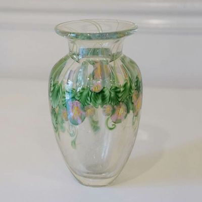 輸入雑貨 ガラス花瓶（花）USA製 手作り おしゃれ花瓶 インテリア 雑貨 インテリア 置物