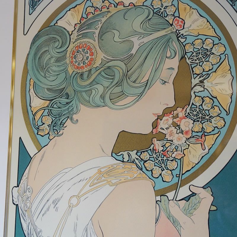 ミュシャ　シルクスクリーン　風は青春とともに去る(1899)　86/300 ミュシャ シルクスクリーン 風は青春とともに去る(1899) 86/300