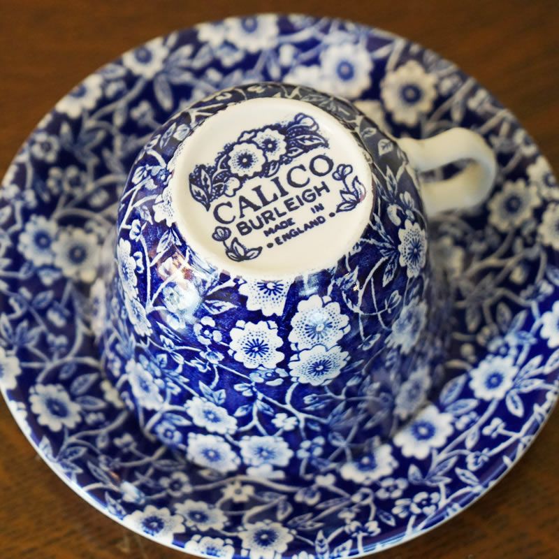 Calico ブルーキャリコ バーレイ社 カップ＆ソーサー イギリス製