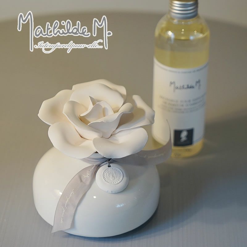 バラの置物　陶器製　イタリア製　薔薇　お花　オブジェ　ピンク色　アンティーク