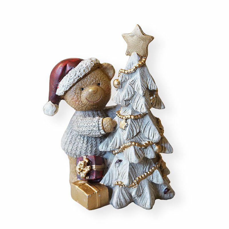 クリスマスツリー＆ベア 置物 クリスマス雑貨 置物 おしゃれ オブジェ