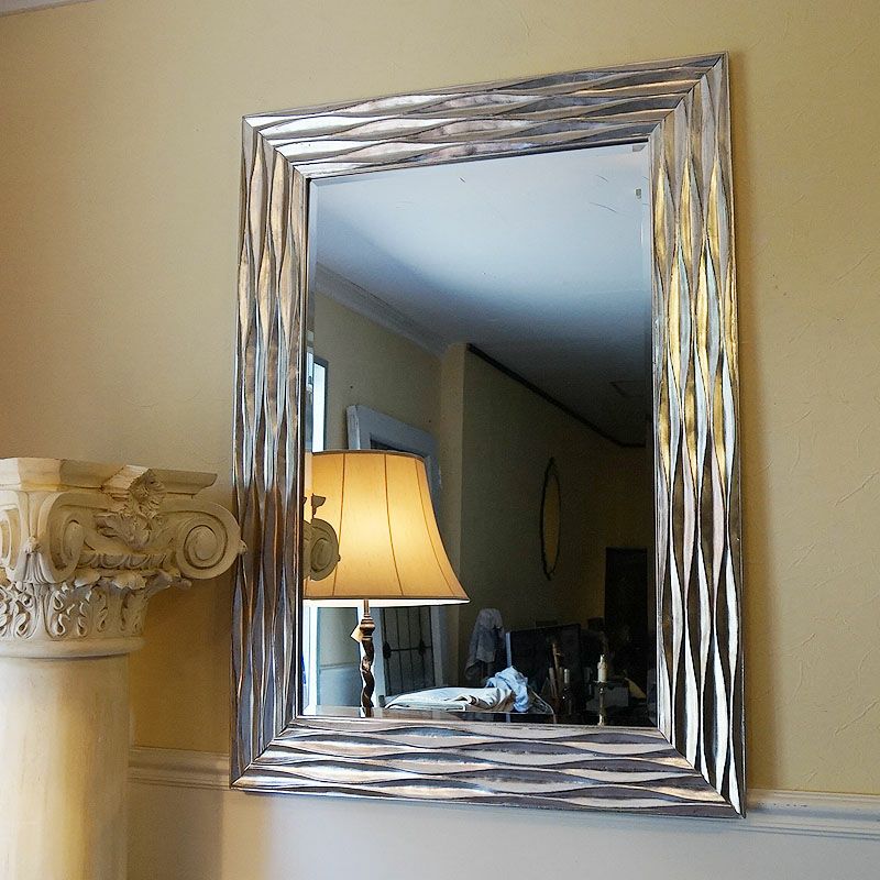 鏡 壁掛け シンプルモダンスタイル 壁掛けミラー 鏡 シルバー | 輸入