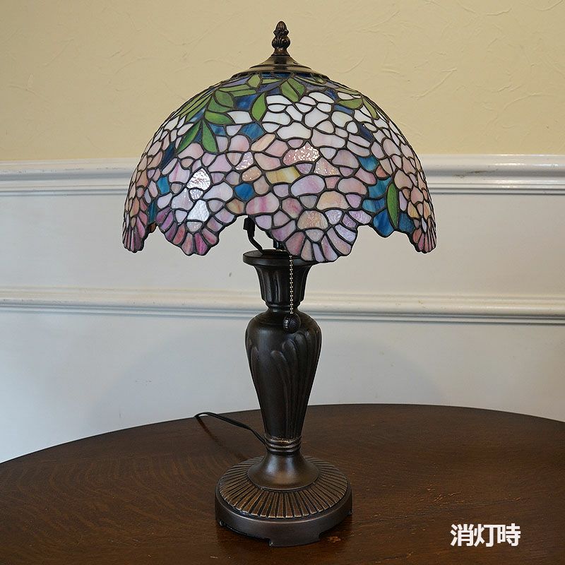 ステンドグラス ランプ 藤柄 オレンジフジ 限定品 シリアルナンバー付  