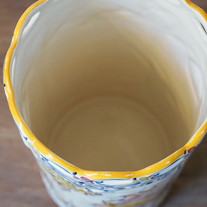 傘立て 陶器 おしゃれ フラワー柄 手彩色 ポルトガル製 傘立て