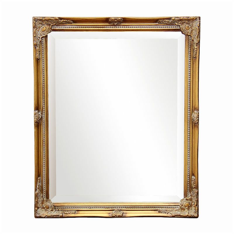 鏡 壁掛け アンティークスタイル 壁掛けミラー ゴールド 鏡 面取り