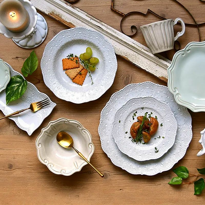 ラ セラミカ メルレット ホワイト レースプレート20センチ プレート皿