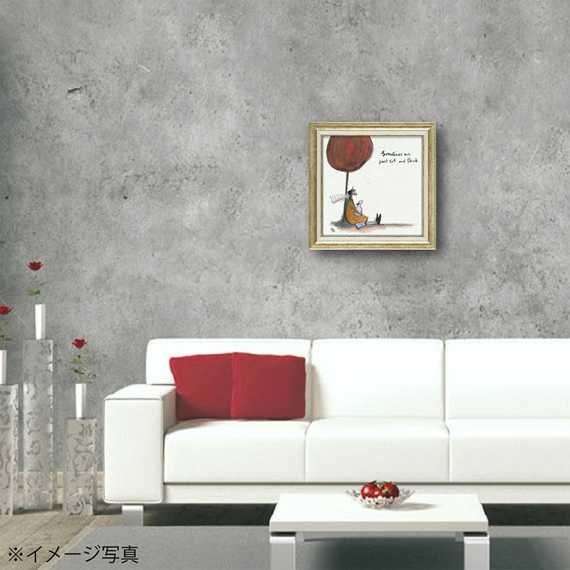 サムトフト 絵画 「 時にはゆっくり考えよう 」 Sam Toft Gel加工 絵画 インテリア 壁掛け 絵画 額入り