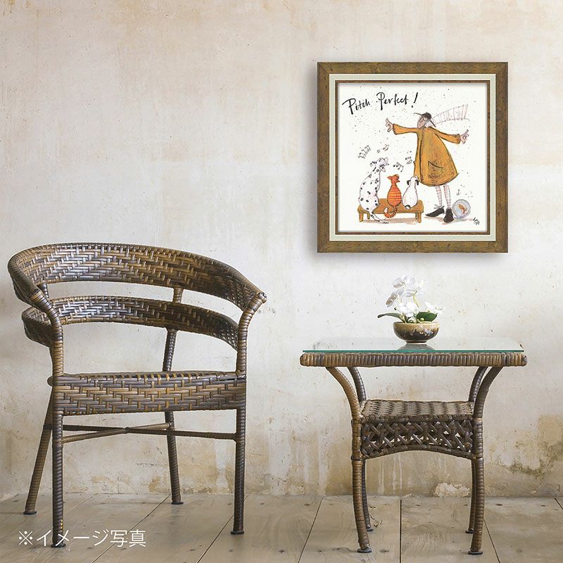 サムトフト 絵画 「 パーフェクト！ 」 Sam Toft Gel加工 絵画 インテリア 壁掛け 絵画 額入り