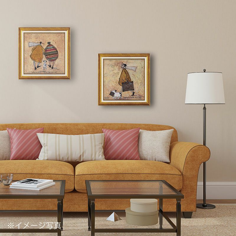 サムトフト 絵画 「 何があっても大丈夫 」 Sam Toft Gel加工 絵画 インテリア 壁掛け 絵画 額入り