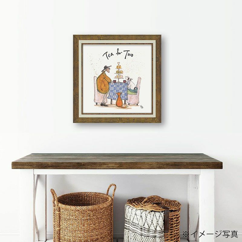 サムトフト 絵画 「 みんなでお茶 」 Sam Toft Gel加工 絵画 インテリア 壁掛け 絵画 額入り