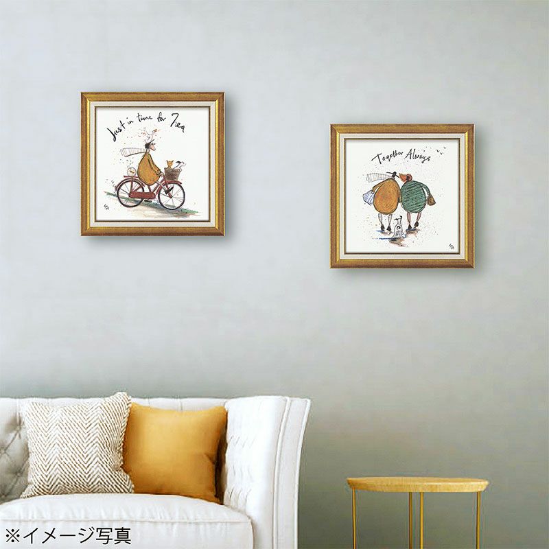 サムトフト 絵画 「 お茶の時間 」 Sam Toft Gel加工 絵画 インテリア 壁掛け 絵画 額入り
