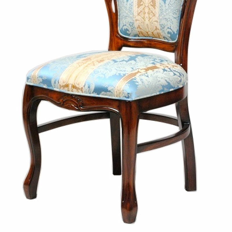 ダイニングチェア 布 ストライプ柄張り Malina Cassili マリナカッシーリ マホガニー家具 アンティーク調家具