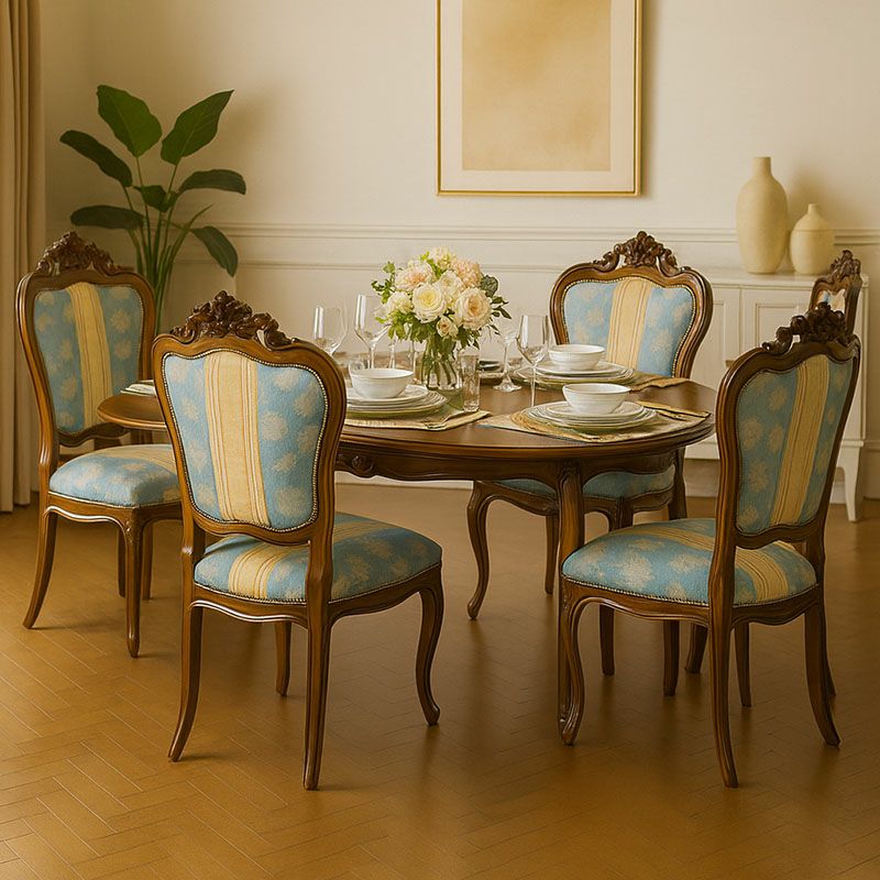 ダイニングチェア 布 ストライプ柄張り Malina Cassili マリナカッシーリ マホガニー家具 アンティーク調家具