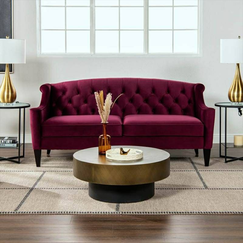 ジェニファーテイラー ソファ 3人掛け ソファー ベロア バーガンディ KEN 884 Jennifer Taylor アメリカ家具 ソファ ファブリック 布張り